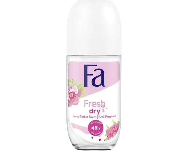 Deodorant Roll-on Antiperspirant - Fa Fresh &amp; Dry Peony Sorbet 48 h, 50 ml