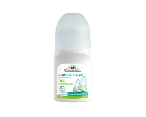 Deodorant Roll-on cu Alaun si Aloe Vera Fara Aluminiu sau Alcool Corpore Sano, 75 ml