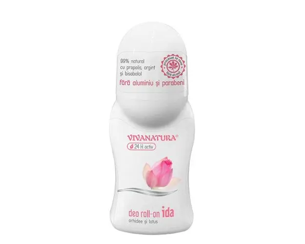 Deodorant Roll-On Ida Orhidee si Lotus Vivanatura, 50 ml
