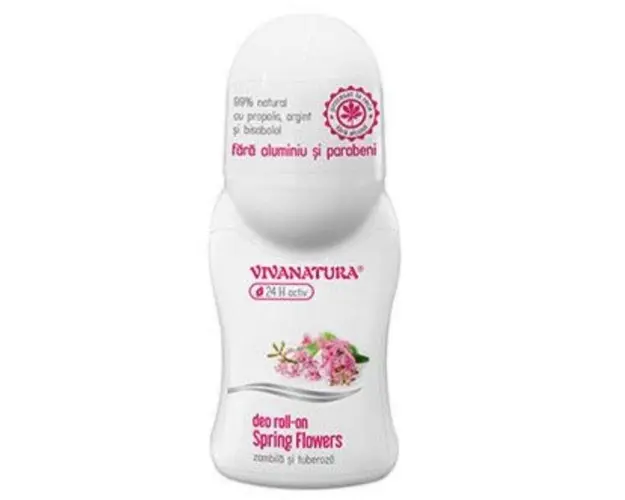 Deodorant Roll-On Spring Flowers Zambila si Tuberoza Vivanatura, 50 ml