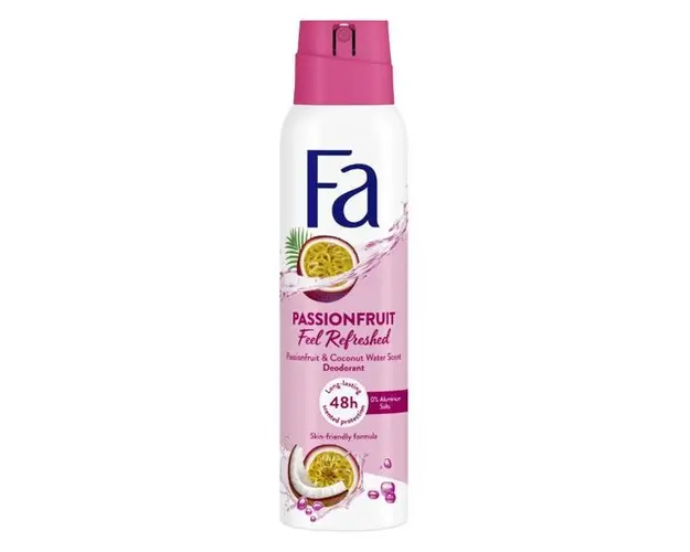 Deodorant Spray cu Parfum de Fructul Pasiunii si Apa de Cocos - Fa Passionfruit Feel Refreshed, 150 ml