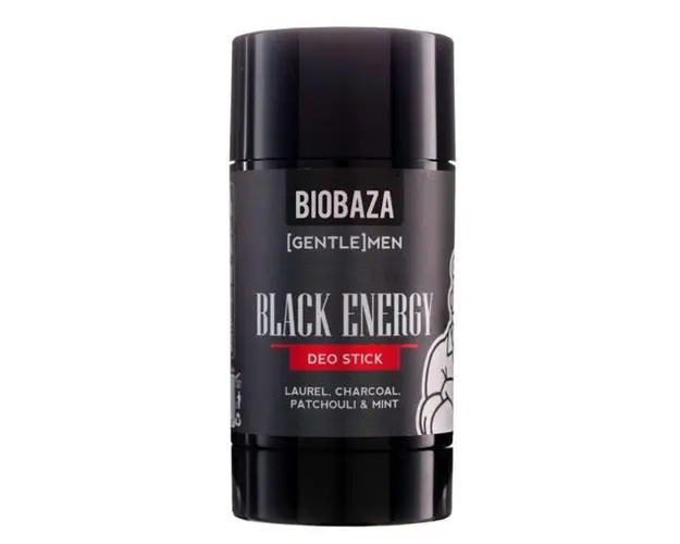 Deodorant Stick Natural pentru Barbati, cu Carbune Activ si Menta - Biobaza Gentlemen Deo Stick Black Energy, 50 ml