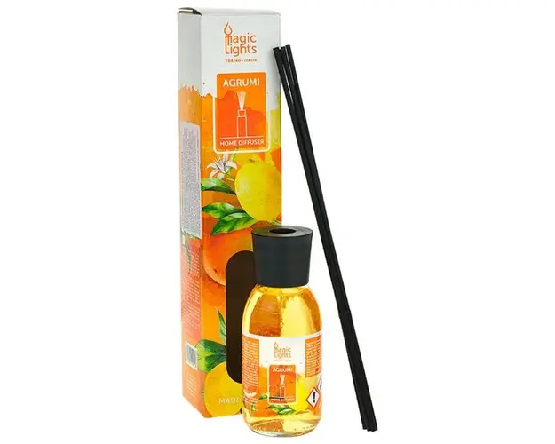 Difuzor Ambiental cu Parfum de Citrice 90021 - Agrumi Home Diffuser, Magic Lights, 125 ml