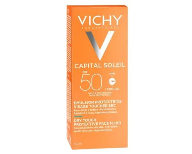 Emulsie matifianta cu protectie solara SPF 50+ pentru fata Capital Soleil, Vichy, 50 ml