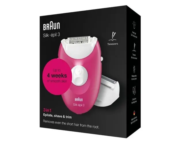 Epilator - Braun Silk-epil 3 3-276, roz/alb, 1 buc