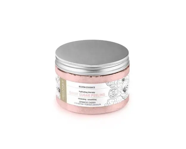 Exfoliant corporal Bloom Essence cu cirese si nufar Organique Cosmetics, 450 ml