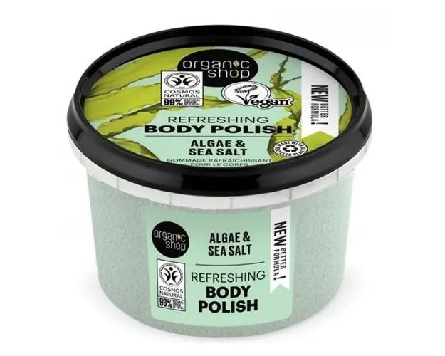 Exfoliant de Corp cu Sare Marina si Alge Atlantic Algae Organic Shop, 250ml