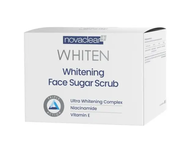 Exfoliant Scrub facial depigmentant cu efect de albire, Whitening Face Sugar Scrub, Whiten Novaclear, 45g