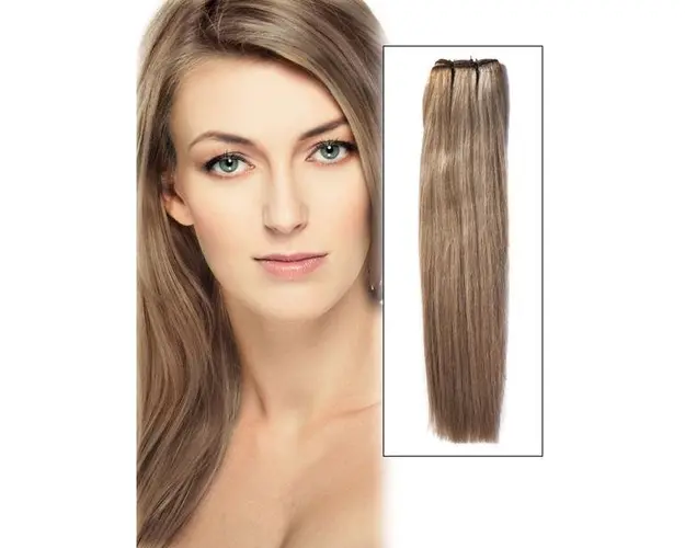 Extensii clip - on Veritable cu 10 piese, lungime 50 cm , culoare blond aluna ( # 12 )