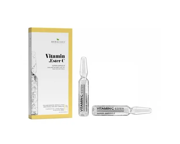 Fiole Concentrate cu Efect de Lifting si Luminozitate, cu Acid Ascorbic 15% - Bio Balance Vitamin Ester C, 10 fiole x 2 ml