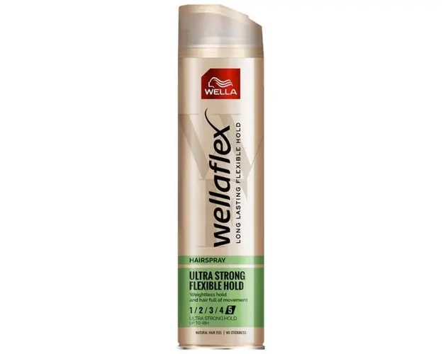 Fixativ cu Fixare Ultra Puternica - Wella Wellaflex Hairspray Ultra Strong Flexible Hold, 250 ml