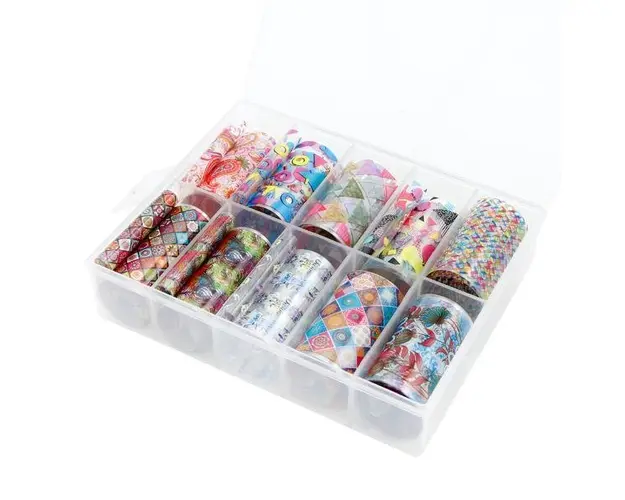 Folie de transfer unghii Color, 10 buc