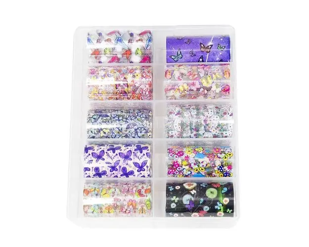 Folie de transfer unghii Fluture, set 10 buc