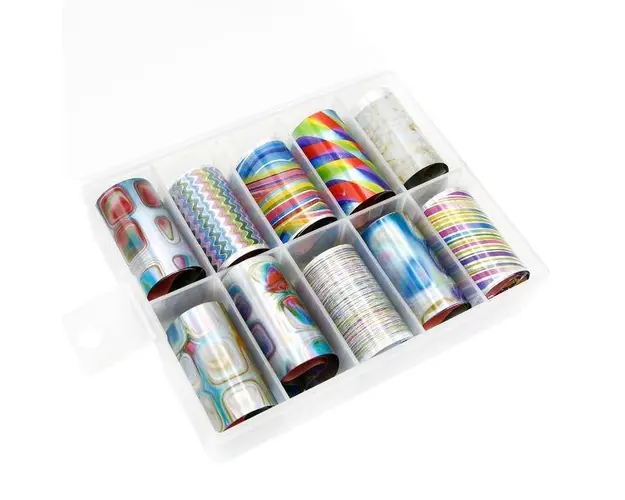 Folie de transfer unghii - Holografic/Abstract, set 10 buc