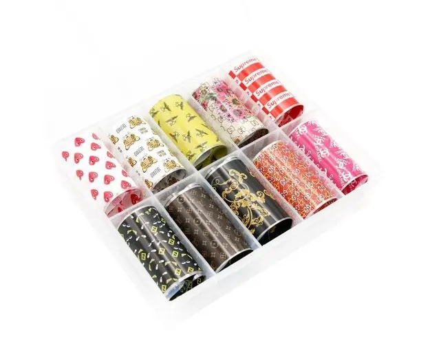 Folie de transfer unghii Multicolor set 10 buc