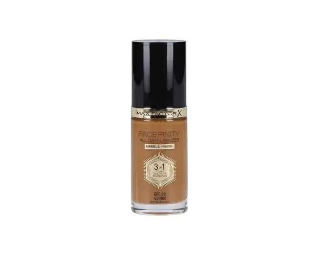 Fond de Ten 3 in 1 - Max Factor Facefinity All Day Flawless Airbrush Finish 3 in1 SPF 20 Vegan, nuanta W95 Hazelnut, 30 ml