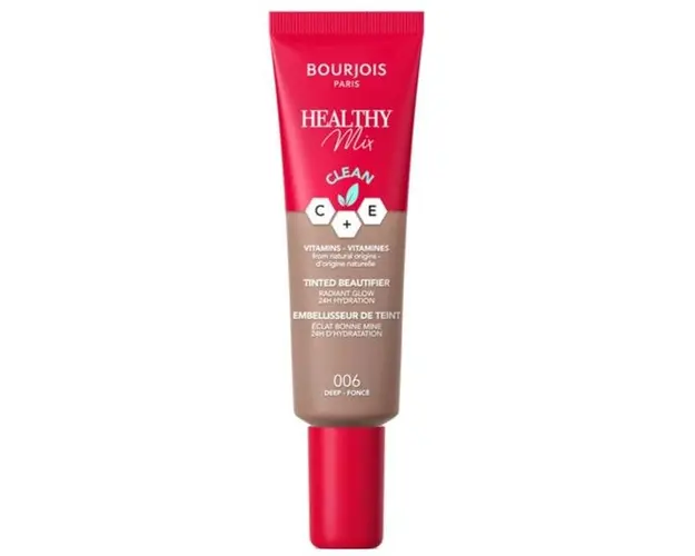 Fond de Ten Lichid - Bourjois Paris Healthy Mix Tinted Beautifier Radiant Glow 24h Hydration, nuanta 006 Deep, 30 ml