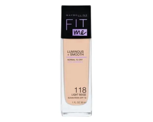 Fond de ten Maybelline - Fit Me Luminous &amp; Smooth Light Beige 118, 30ml