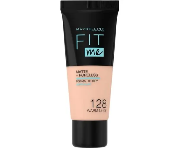 Fond de Ten - Maybelline Fit Me! Matte + Poreless Normal to Oily Skin, nuanta 128 Warm Nude, 30 ml
