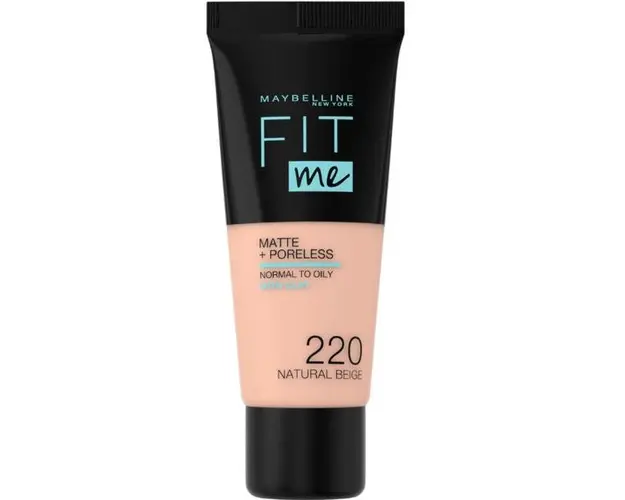 Fond de Ten - Maybelline Fit Me! Matte + Poreless Normal to Oily Skin, nuanta 220 Natural Beige, 30 ml