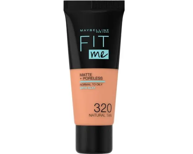 Fond de Ten - Maybelline Fit Me! Matte + Poreless Normal to Oily Skin, nuanta 320 Natural Tan, 30 ml