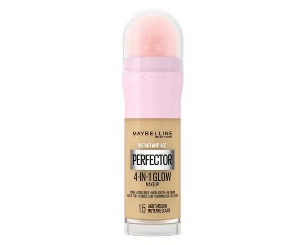 Fond de Ten Maybelline New York - Instant Anti-Age Perfector 4 in 1 Glow, nuanta 1.5 Light Medium, 20 ml