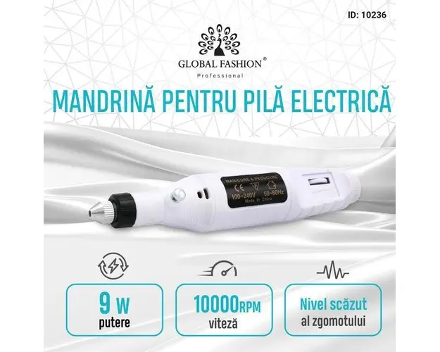 Freza electrica manichiura 15W 10000 rpm, White
