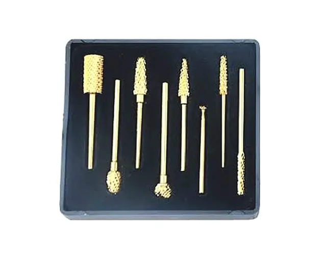 Freze Diamantate Capete Aurite - Prima Golden-Plated Diamond Nail Drills Bits with Tungsten Carbide Heads