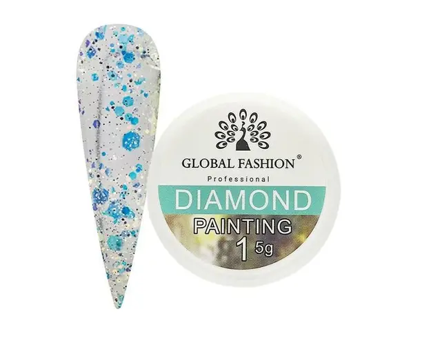 Gel color cu sclipici, Global Fashion, Diamond Painting Glitter Gel, 5 gr, 01