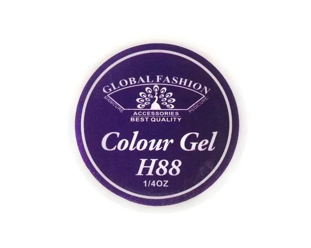 Gel color unghii, vopsea de arta, seria Noble Purple, Global Fashion, 5gr, H88