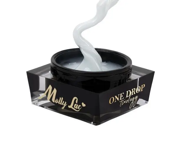 Gel de constructie cu tixotropie MollyLac One Drop Tixology Silky White 15 g