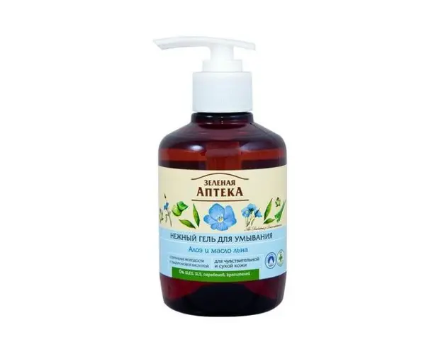 Gel de Curatare Faciala pentru Ten Uscat si Sensibil Zelenaya Apteka, 270ml