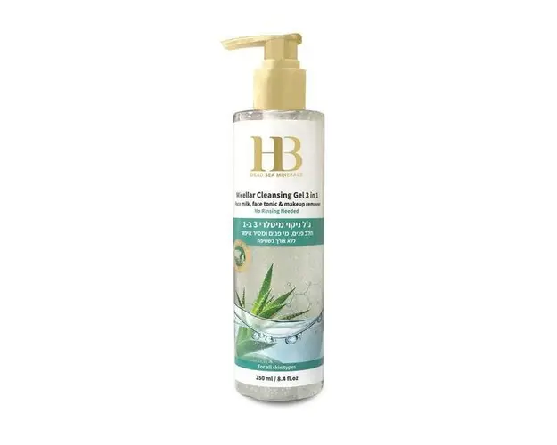 Gel de curatare micelar 3 in 1 fata, ochi si buze - Nu este necesara clatirea, Health and Beauty Dead Sea, 250 ml