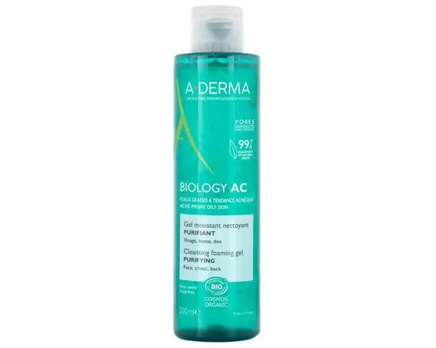 Gel de curatare spumant purificator Biology AC, A-Derma, 200 ml