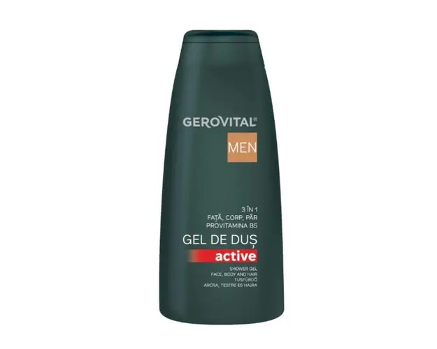 Gel de dus Active 3 în 1 Gerovital Men, 400ml