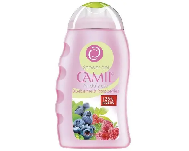Gel de dus cu afine si zmeura Camil 200ml + 50ml Gratis