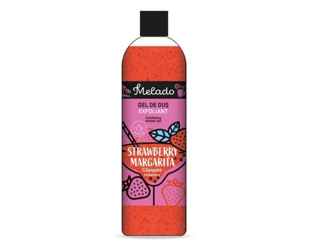 Gel de dus exfoliant Melado Strawberry Margarita cu extract de capsuni, 500ml