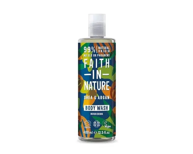 Gel de Dus Natural Hranitor cu Unt de Shea si Ulei de Argan - Faith in Nature Shea &amp; Argan Body Wash Nourishing, 400 ml