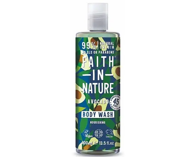 Gel de Dus Natural Nutritiv cu Avocado Faith in Nature, 400 ml