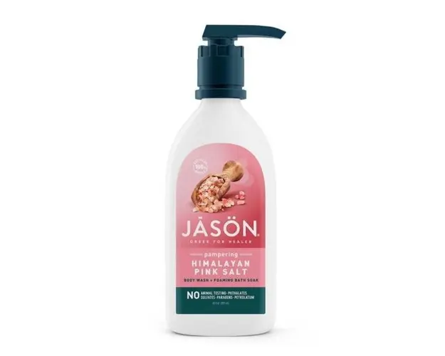 Gel de Dus si Spuma de Baie cu Sare Roz de Himalaya - Jason Pampering Himalayan Pink Salt, 887 ml