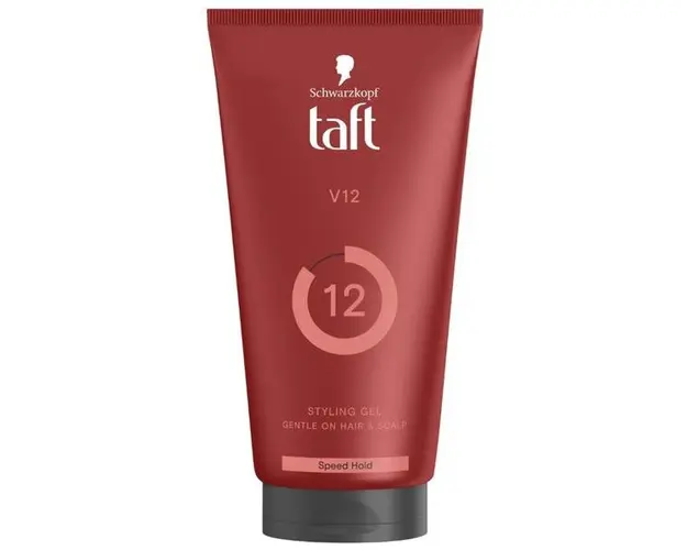 Gel de Par cu Uscare Rapida si Fixare Foarte Puternica - Schwarzkopf Taft V12 Styling Gel Speed Hold 12, 150 ml