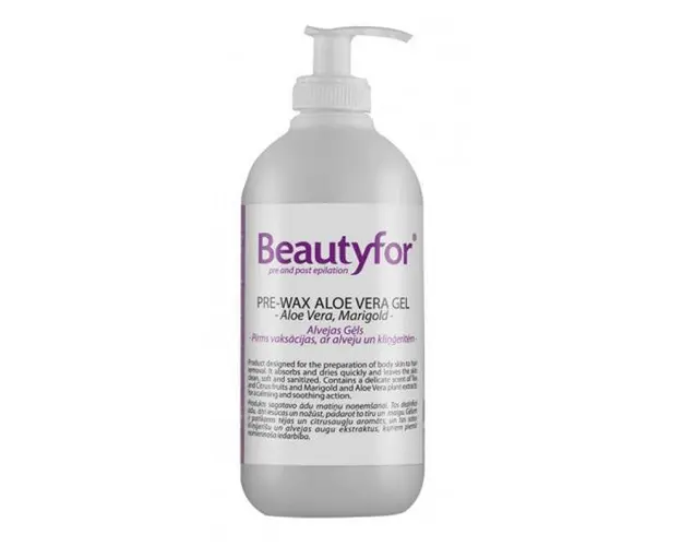 Gel Inainte de Epilare - Beautyfor - Pre-Wax Aloe Vera Gel, 500 ml