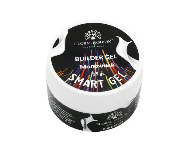 Gel pentru constructie unghii, Global Fashion, Smart Gel, bifazic, 15 g, Milky
