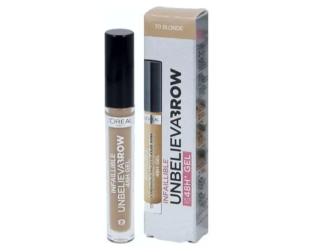 Gel pentru Sprancene - L&#039;Oreal Paris Unbelieva Brow, nuanta 7.0 Blonde, 3,4 ml