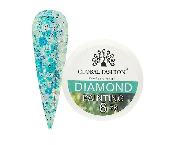 Gel pentru unghii - Diamond Painting Glitter Gel Global Fashion 06, 5 g