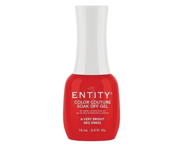 Gel Pigmentat pentru Unghii - Entity Color Couture Soak Off Gel, nuanta &quot;A Very Bright Red Dress&quot;, 15 ml