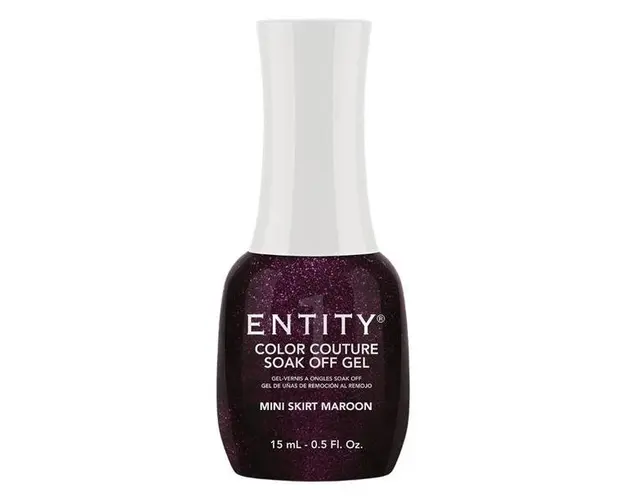 Gel Pigmentat pentru Unghii - Entity Color Couture Soak Off Gel, nuanta &quot;Mini Skirt Maroon&quot;, 15 ml