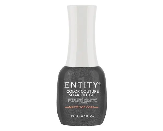 Top Protector Matifiant pentru Unghii - Entity Color Couture Soak Off Gel Matte Top Coat, 15 ml