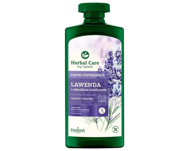 Gel Relaxant de Baie si Dus cu Lavanda si Lapte de Vanilie - Farmona Herbal Care Lavender with Vanilla Milk Relaxing Bath, 500 ml