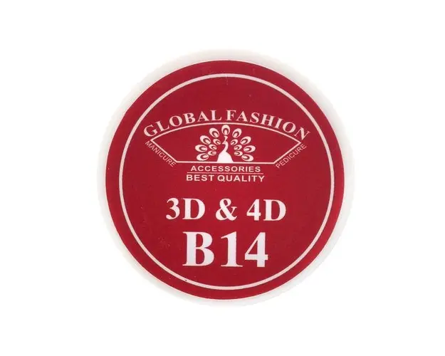 Gel UV 4D plastilina, gel plastart, Global Fashion, B14, 7g, culoare rosie